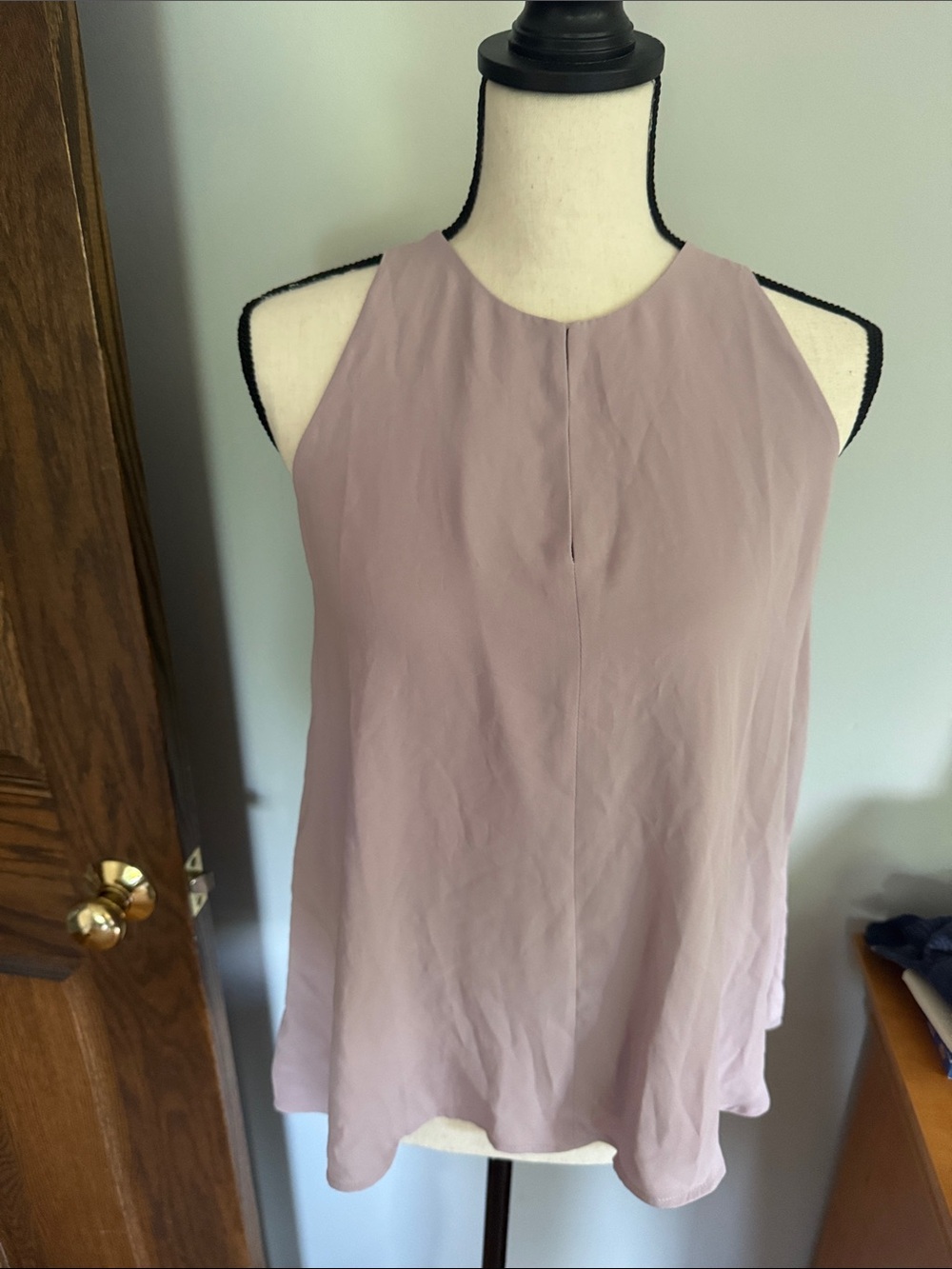 LOFT Mauve Halter-Neck Lilac Blouse.  Sit in front that hooks or can wear open.